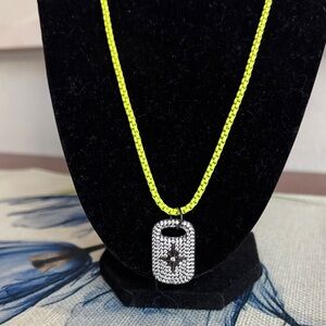 Silver and Yellow Pendant Necklace